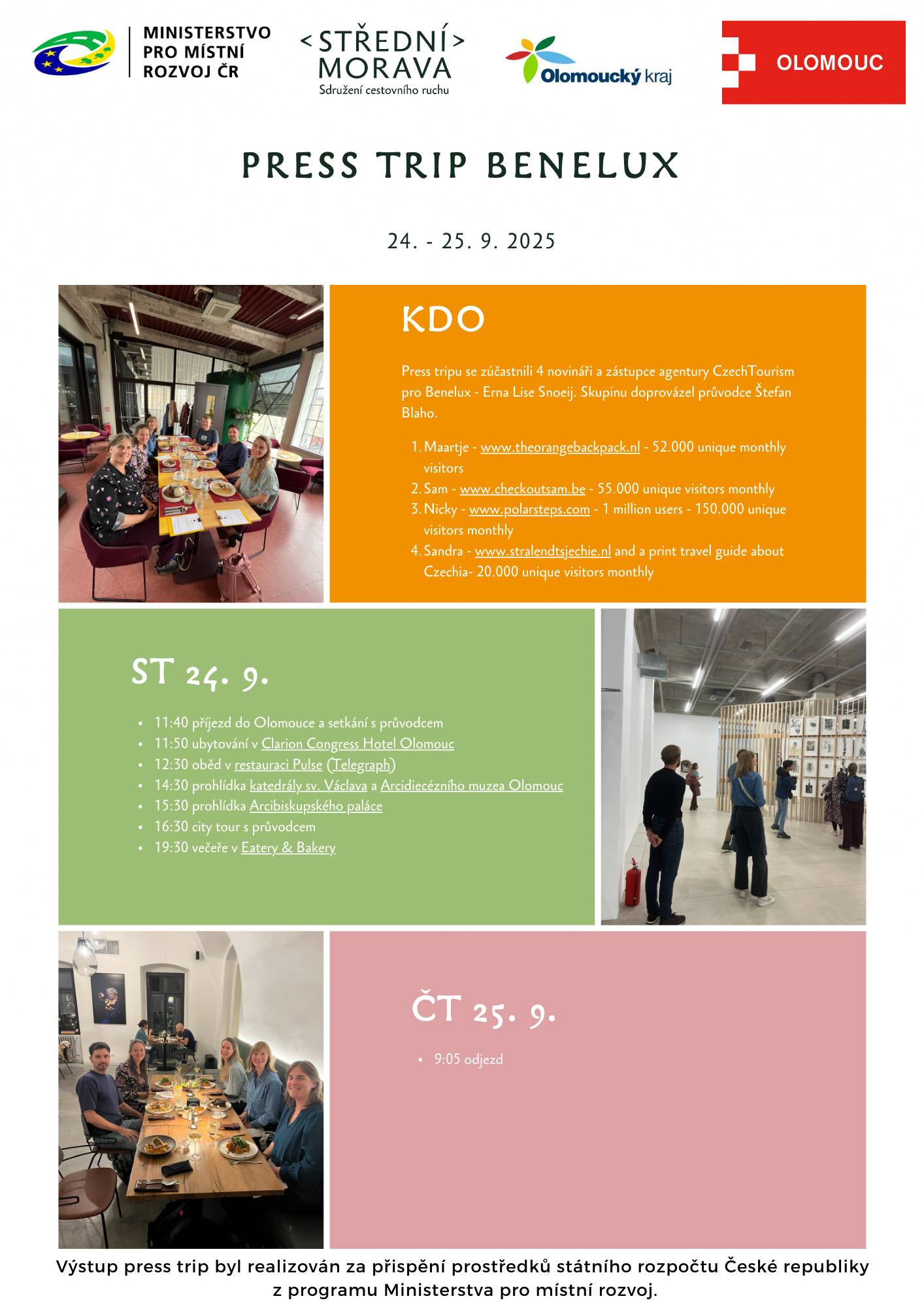 PRESS TRIP BENELUX 24. - 25. 9. 2025