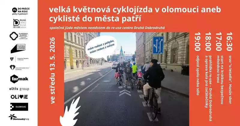 Velká květnová cyklojízda v Olomouci aneb Cyklisté do města patří
