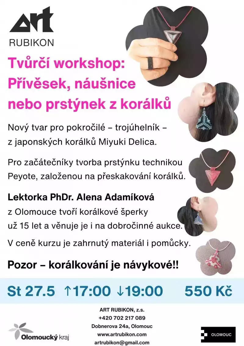 Tvůrčí workshop: Náušnice, přívěsek nebo prstýnek z korálků