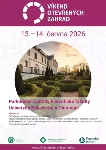 Víkend otevřených zahrad - Parkánové zahrady FF UP