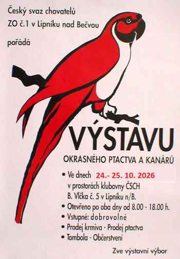 VÝSTAVA OKRASNÉHO PTACTVA A KANÁRŮ